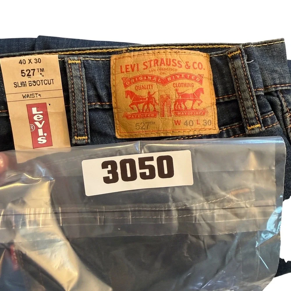 Levi's 527 Slim Bootcut Jeans Mens 40x30 Blue New Denim Stretch Pants 527-0534